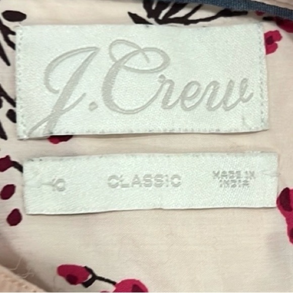 J.Crew classic collarless puff sleeve button down floral shirt size 10 - Picture 10 of 12